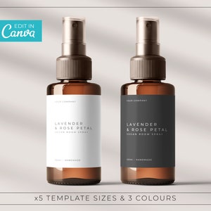 Minimalist Room Spray Bottle Label Template / Fragrance Label Template / Minimalist Bottle Label / Hand Sanitiser / Cosmetic Labels / NOVA