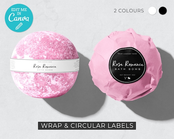 Black & White Bath Bomb Label Template / Editable Label - Etsy Ireland