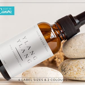 Elegant Dropper Bottle labels template / Editable Essential Oil Labels / Modern Serum Label Template / Minimalist Cosmetic Label / NUIK