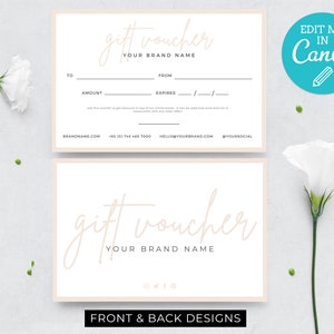 Stylish Gift Card Template / Editable Gift Voucher Template / Printable Gift Cards / Modern DIY Shop Voucher / Customisable Gift Voucher