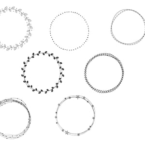 40 Doodle Borders Circles // Hand Drawn Wreaths // Doodle Wreaths ...