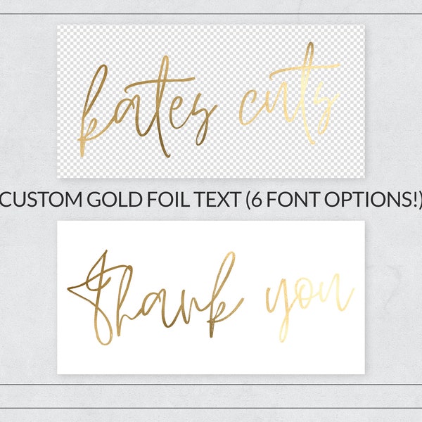 Custom Gold Lettering / Custom Gold Font / Gold Letters / Bespoke Gold Handwriting / Gold Foil Words / Metallic Letters / Digital Lettering