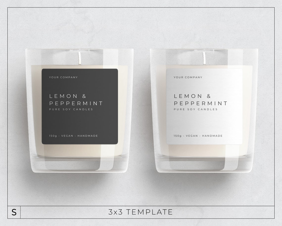 Editable Candle Label Template / Minimalist Candle Labels / - Etsy