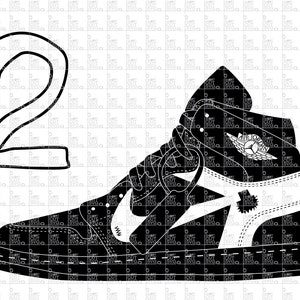 Sneaker SVG File // SWOOSH // Pdf DXF Png // High Top // - Etsy