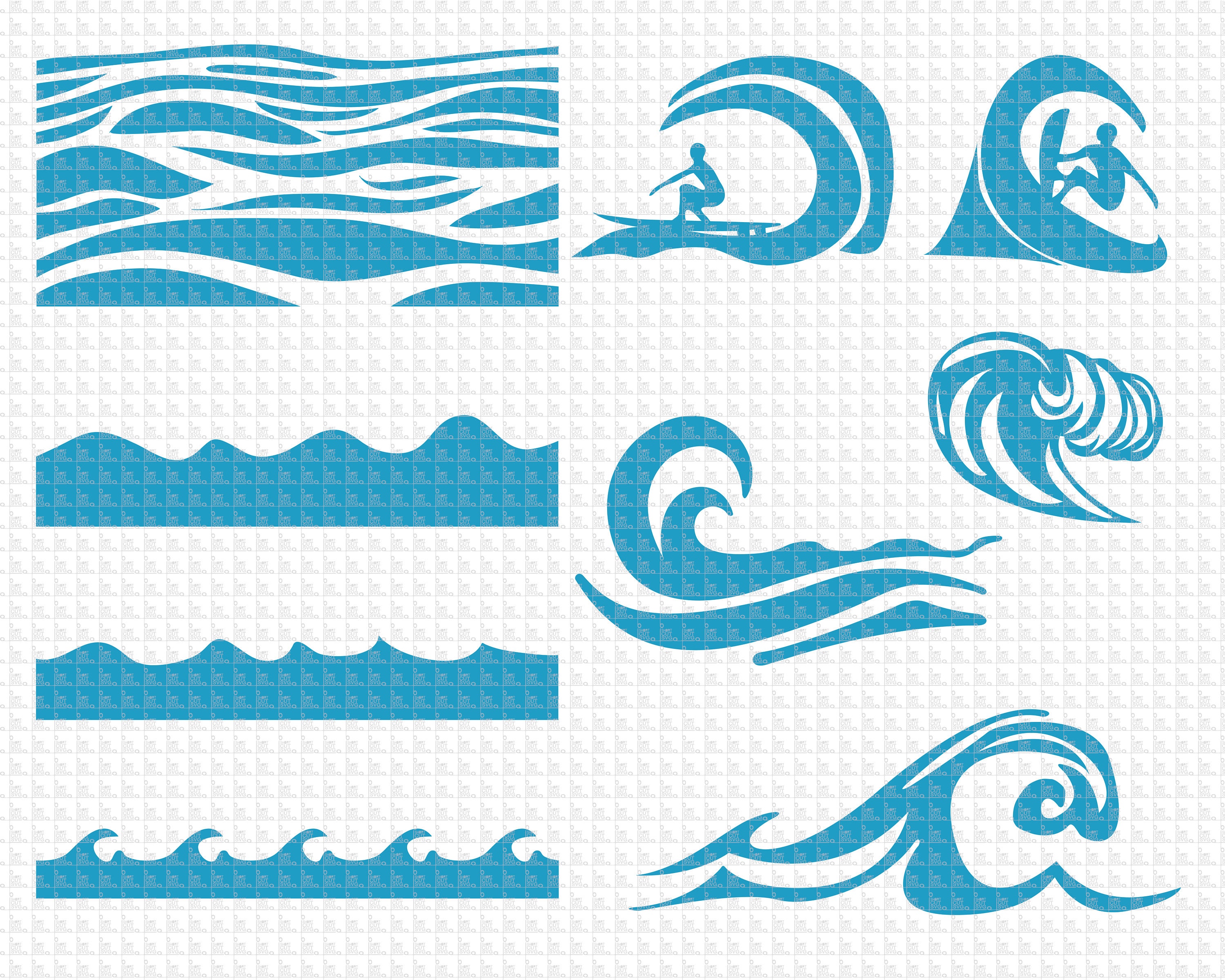 Wave Svg Bundle Ocean Wave Svg File Surf Wave Svg Png Dxf Eps | The ...