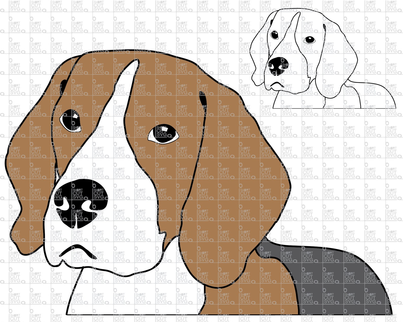 Beagle Dog SVG Cut File // Clipart // Silhouettes // Cricut Etsy