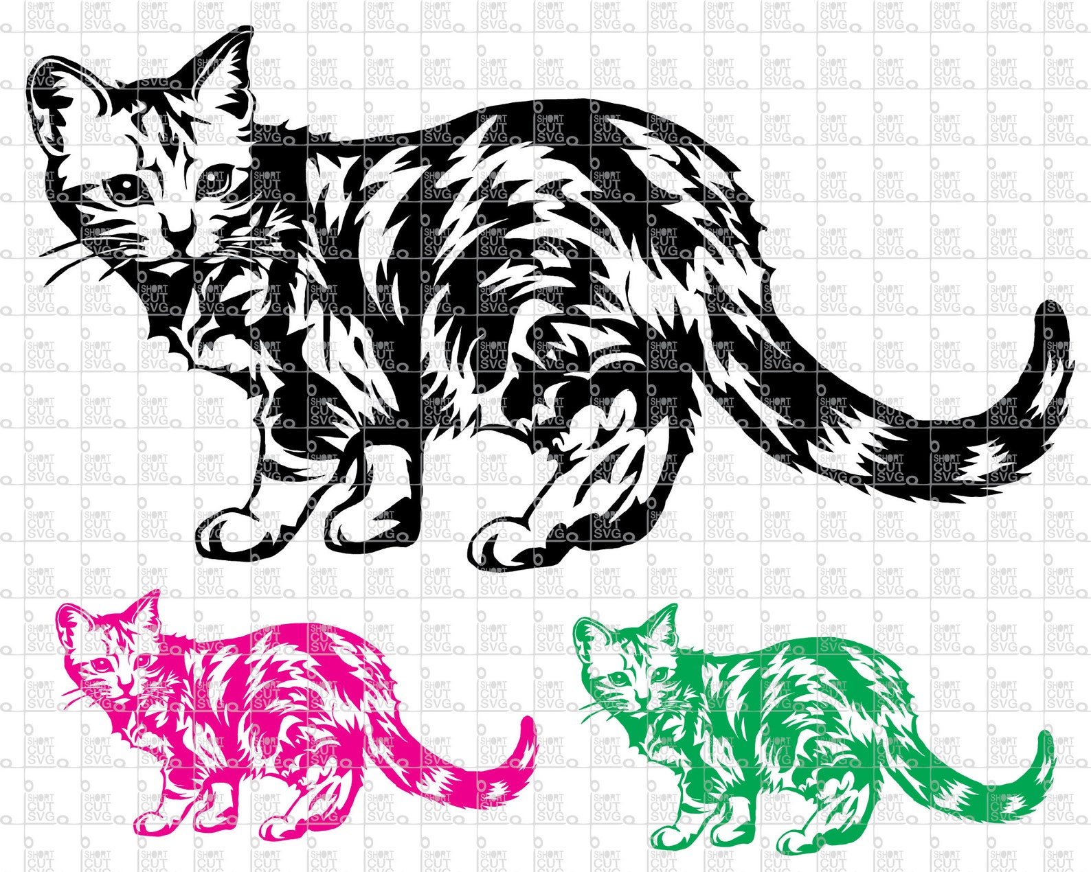 Kitten SVG Cut File // Cat Clipart // Silhouettes // Cricut - Etsy