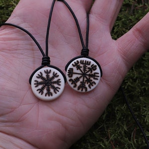 Vegvisir Necklace | Icelandic Compass | Icelandic Protection Amulet | Compass necklace | Bone Viking necklace Viking Jewelry Norse Mythology