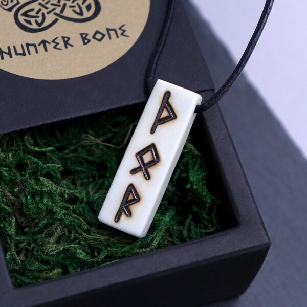 Personalized Rune Necklace | Norse mythology Viking Gifts | Minimalist viking jewelry | Protection rune norse necklace | Real bone necklace