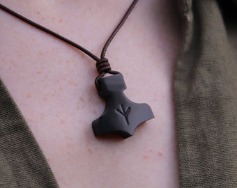 Thor Hammer Necklace | Mjolnir Pendant | Minimalist Mjolnir Viking Pendant | Bone Horn Viking necklace for men for woman | Viking jewelry