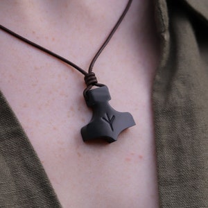 Thor Hammer Necklace | Mjolnir Pendant | Minimalist Mjolnir Viking Pendant | Bone Horn Viking necklace for men for woman | Viking jewelry