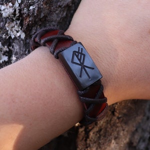 Wolf rune-armband, leren Viking-armband, Viking-sieraden, bottenarmband, Noorse wolf rune-armband, Nordic Rune Talizman, Viking cadeau