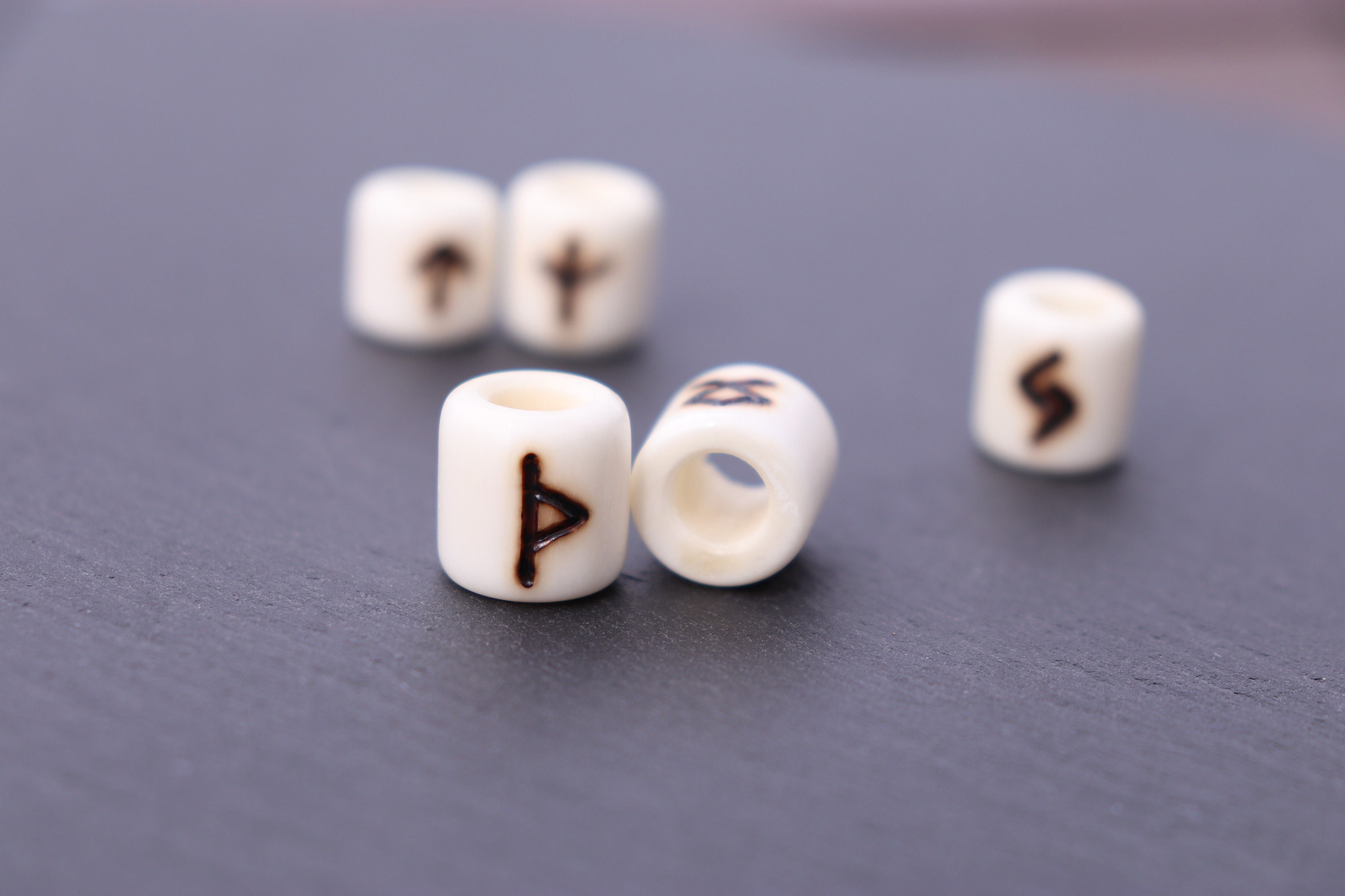 Deer Bone Runic Beard Beads | Futhark Viking Runes Rings | Hair Beads Bone Beard beads, Viking Jewelry Asatru Celtic Jewelry Norse mythology