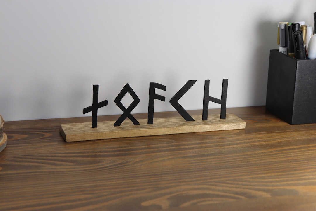 Personalized Rune Wood Sign | Norse Mythology Viking Gifts | Custom Name in Rune Wooden sign | Norse Viking style home decor, Nordic symbols