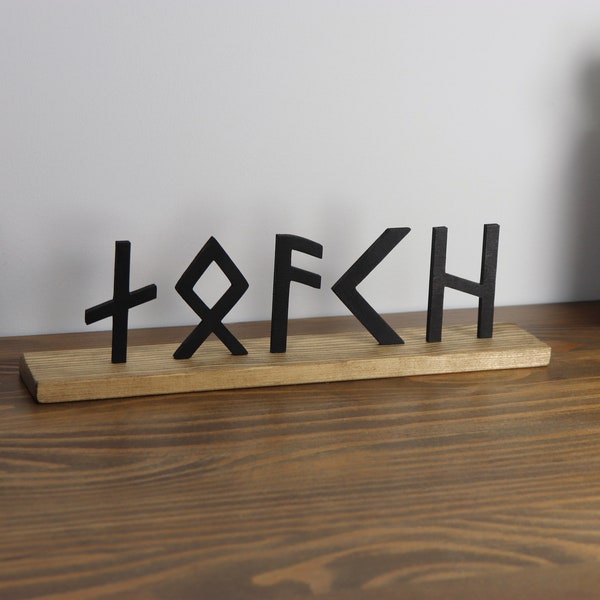 Personalized Rune Wood Sign | Norse Mythology Viking Gifts | Custom Name in Rune Wooden sign | Norse Viking style home decor, Nordic symbols