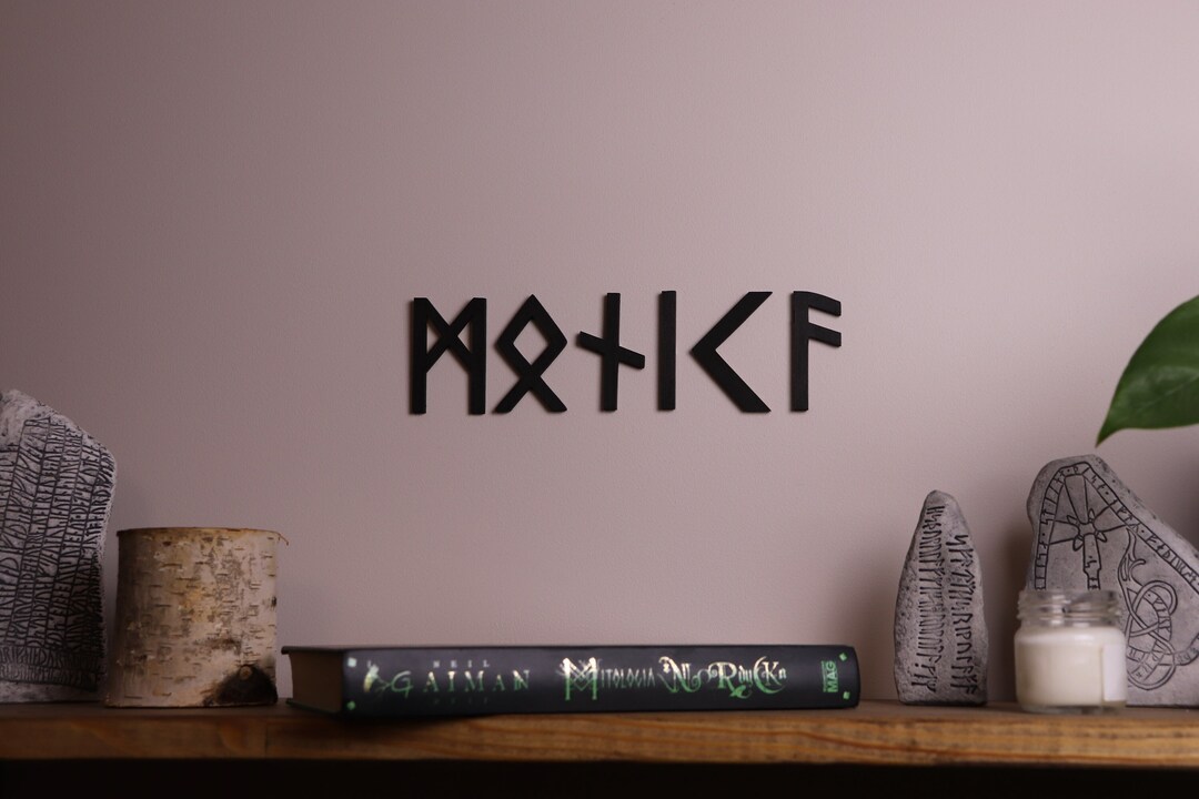 Personalized Rune Wood Sign, Norse Mythology Viking Gifts, Custom Name ...