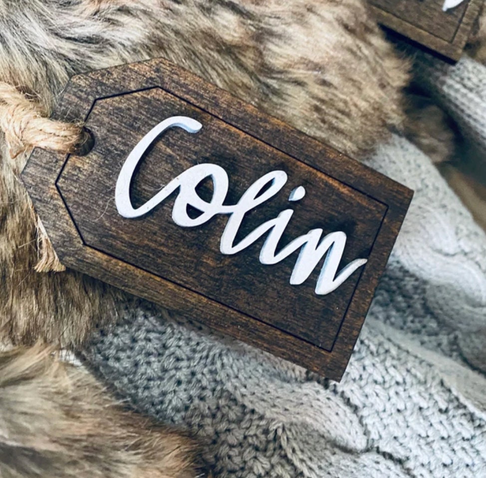 Wood Gift Label Tags / Personalized Farmhouse Pastel Tags / Gift Bask…