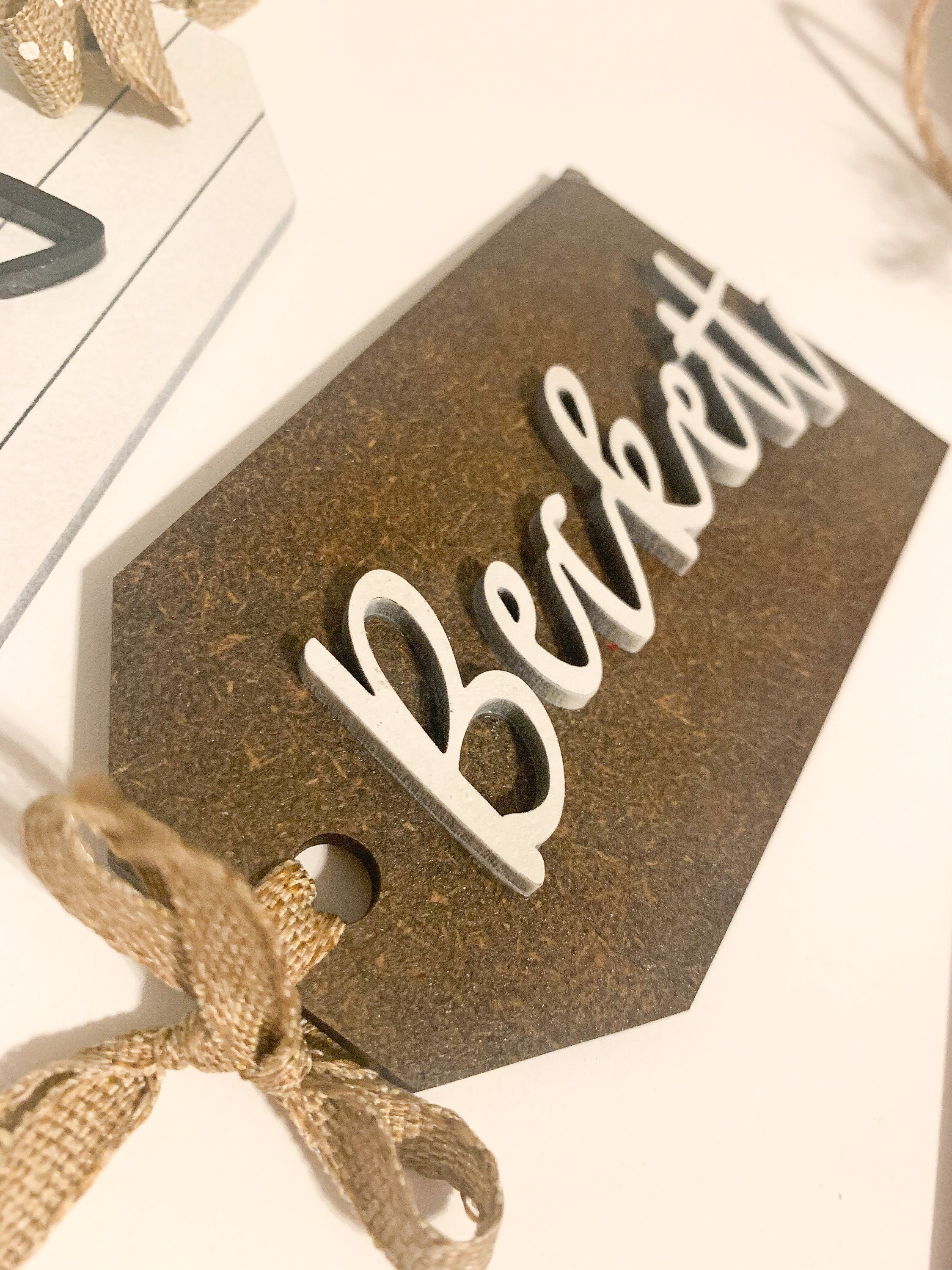 Etiquetas de madera personalizadas estilo granja / 3D en capas Etsy