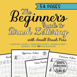 Beginner's Brush Lettering Guide: Small Brush Pens (Digital Download)