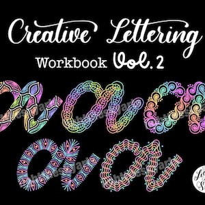 Creative Lettering Workbook Vol.2 door lighttheskyarts (DIGITAL DOWNLOAD)