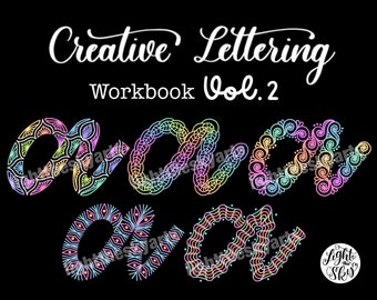 Creative Lettering Workbook Vol.2 by lighttheskyarts (DIGITAL DOWNLOAD)