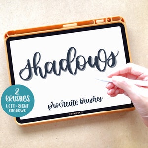 Schatten Procreate Pinsel | 2 Brushes: Links + Rechts Schatten | iPad Schriftzug | Sofort Download