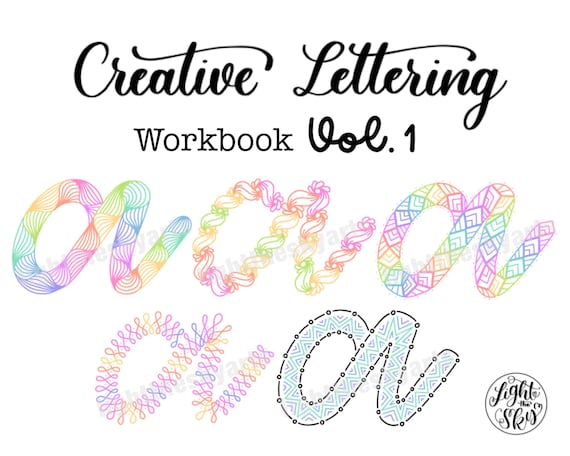 Creative Lettering Workbook Vol.1 by Lighttheskyarts DIGITAL DOWNLOAD 