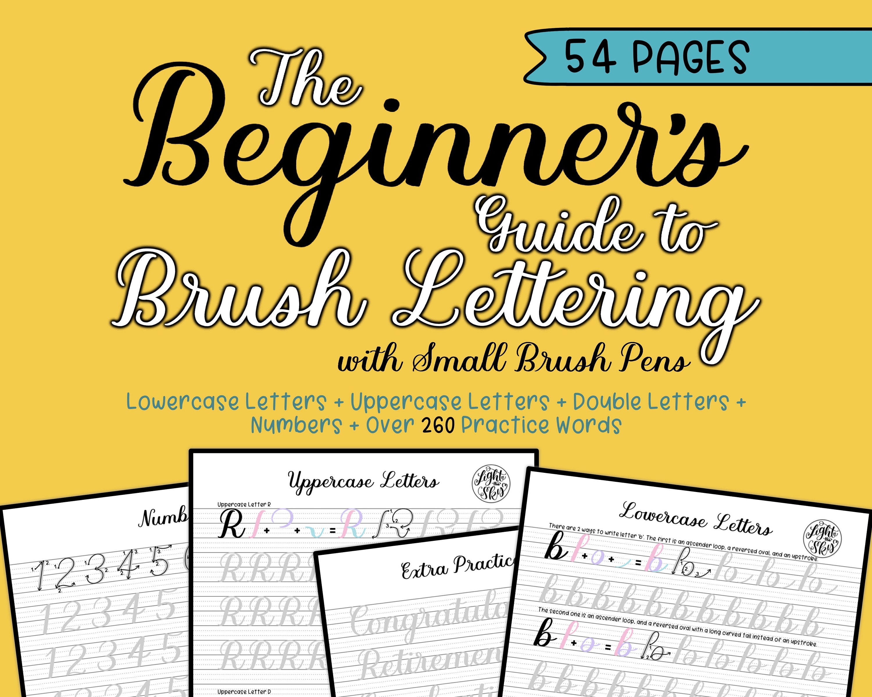 Beginner's BUNDLE to Brush Lettering & Bounce Lettering Practice ...