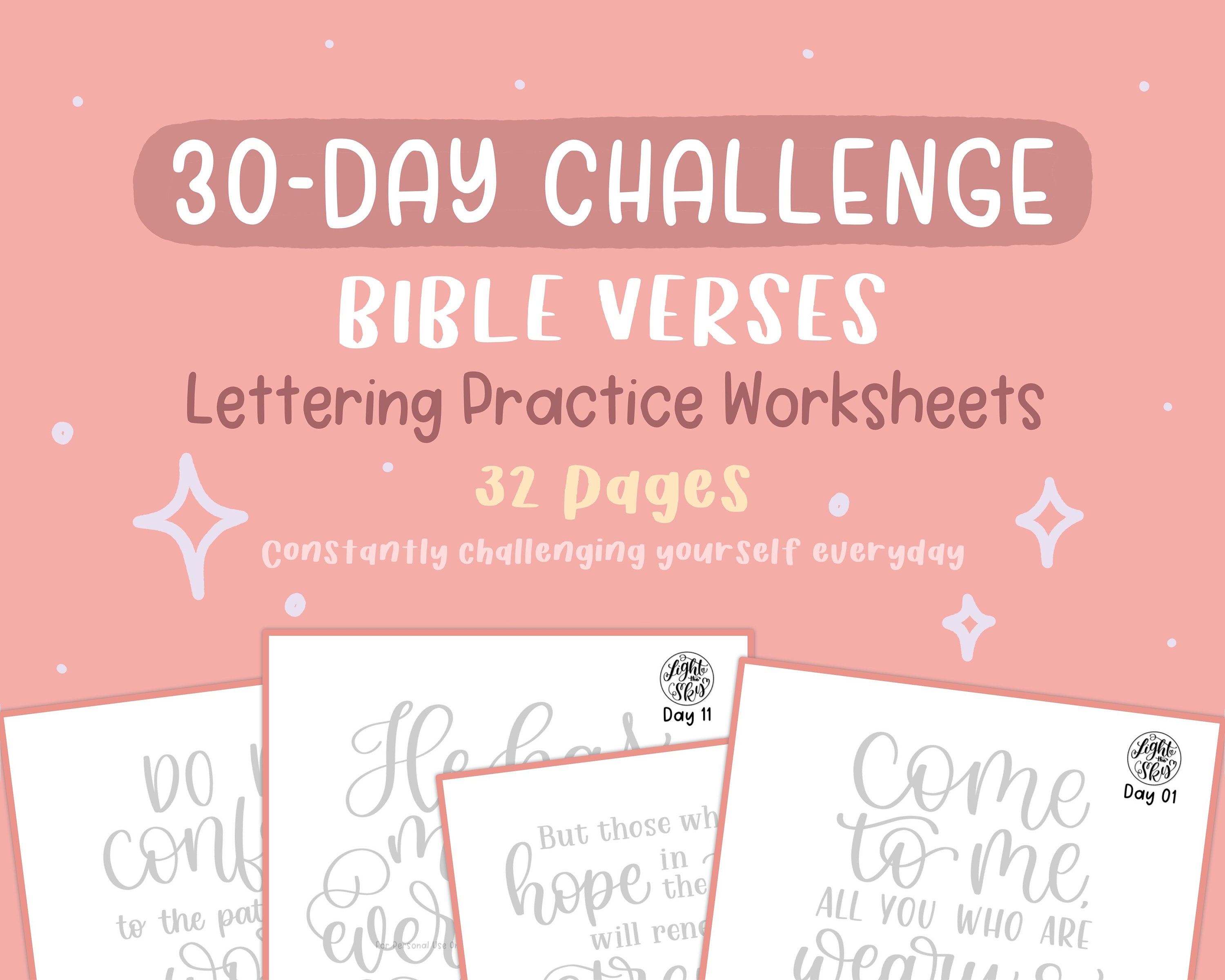 Bible Verse Lettering Practice Workbook, Procreate, iPad Lettering