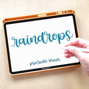 Raindrops Procreate Brush | iPad Lettering | Instant Download