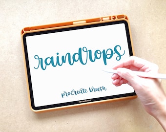 Raindrops Procreate Brush | iPad Lettering | Instant Download