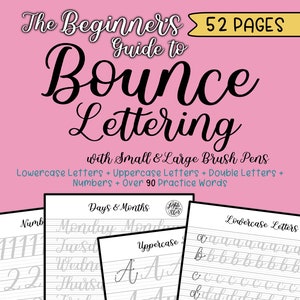 Bounce Lettering Practice Worksheets for Beginners | By lighttheskyarts | DIGITAL DOWNLOAD