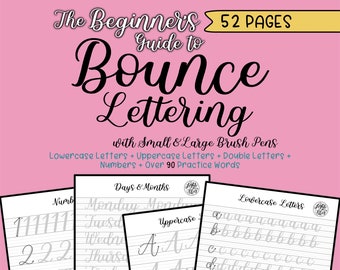 Bounce Lettering Practice Worksheets for Beginners | By lighttheskyarts | DIGITAL DOWNLOAD