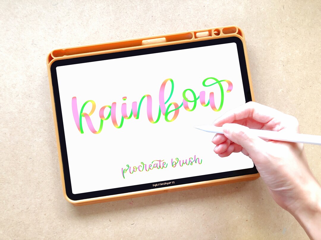 Rainbow Procreate Brush | iPad Lettering | Instant Download - Etsy