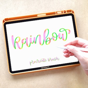 Rainbow Procreate Brush | iPad Lettering | Instant Download