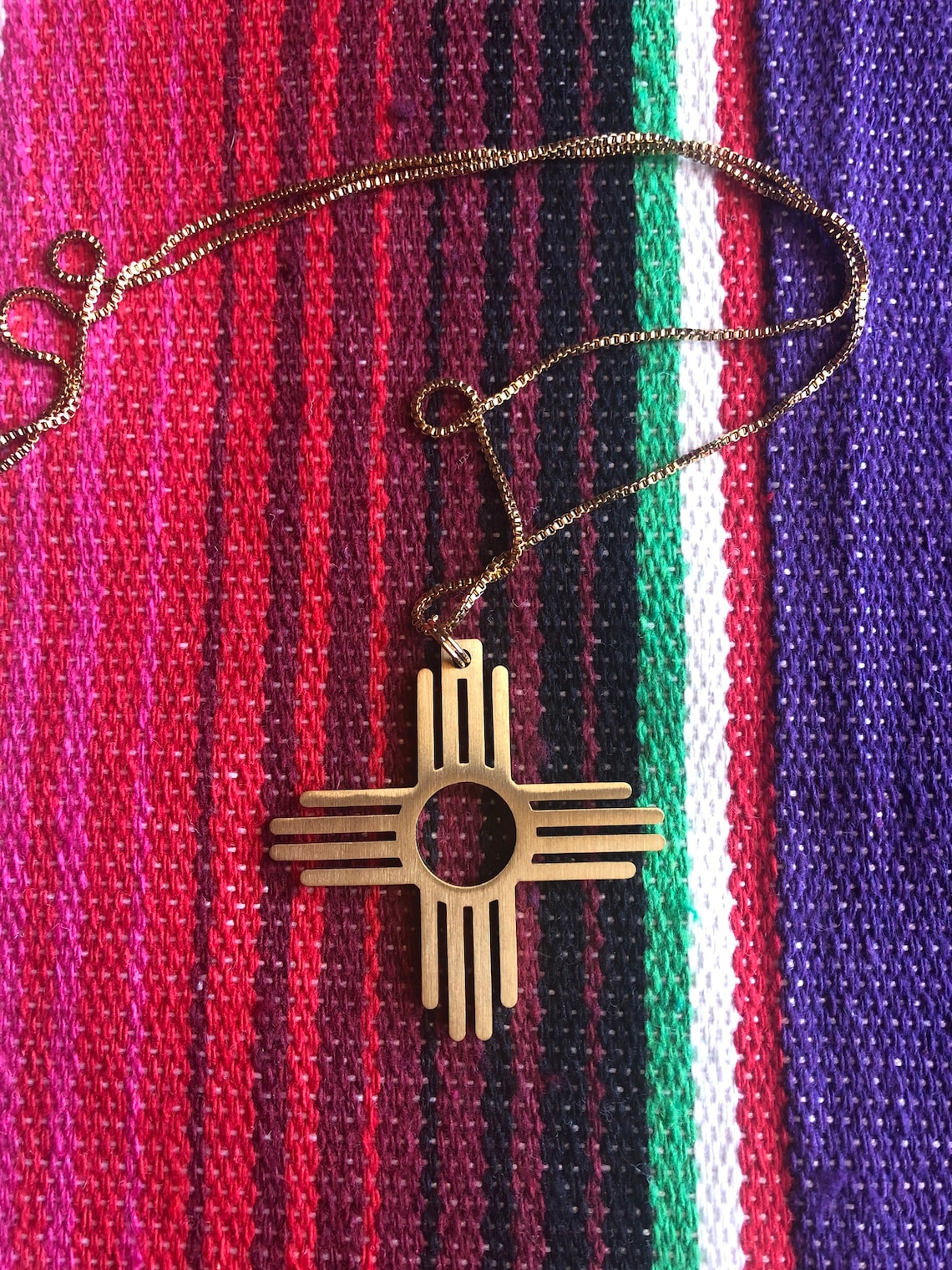 Handmade New Mexico Zia Symbol Necklace Pendant Etsy