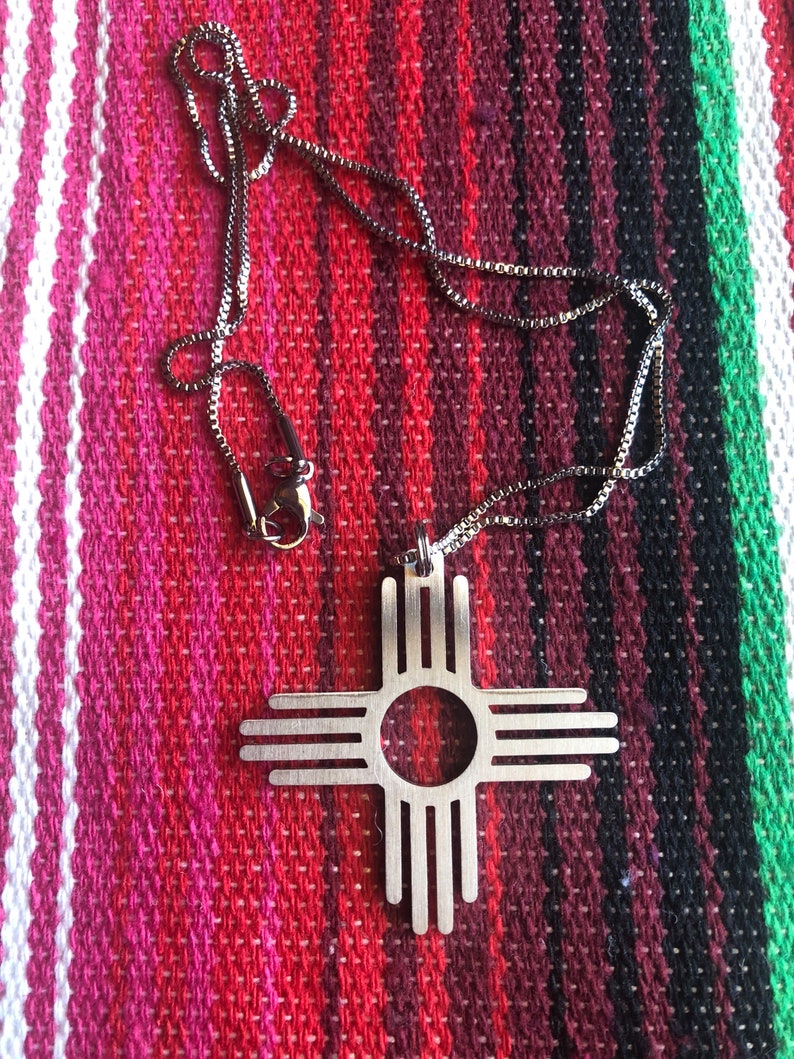 Handmade New Mexico Zia Symbol Necklace Pendant Etsy