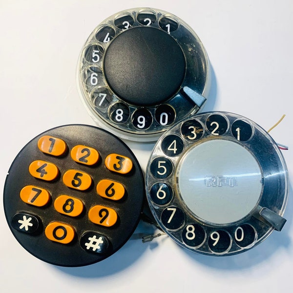 3x Rotary dial RFT / Vintage telephone switchboard / Rotary phone / Vintage Digits phone for hand made, creativity, toys