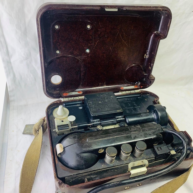 Old Army TA-57 military field telephone radio operator/'s phone Soviet device for collection Retro design