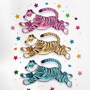 Colorful Vinyl Tiger Stickers