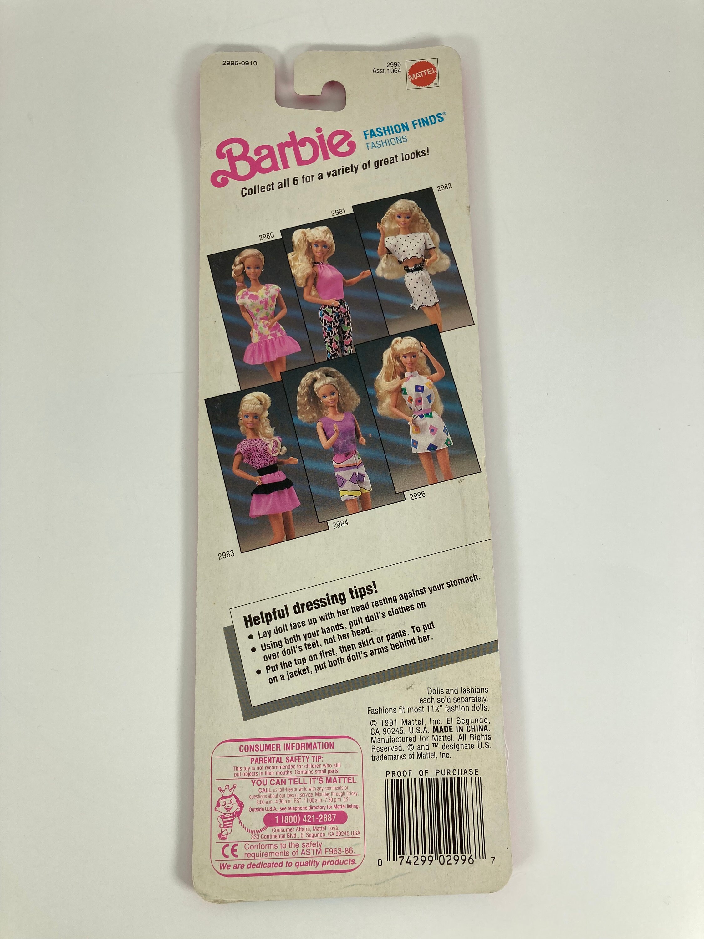 Barbie 1991 Fashion Finds (Réf 2981-2996) NRFB - Collection Mattel