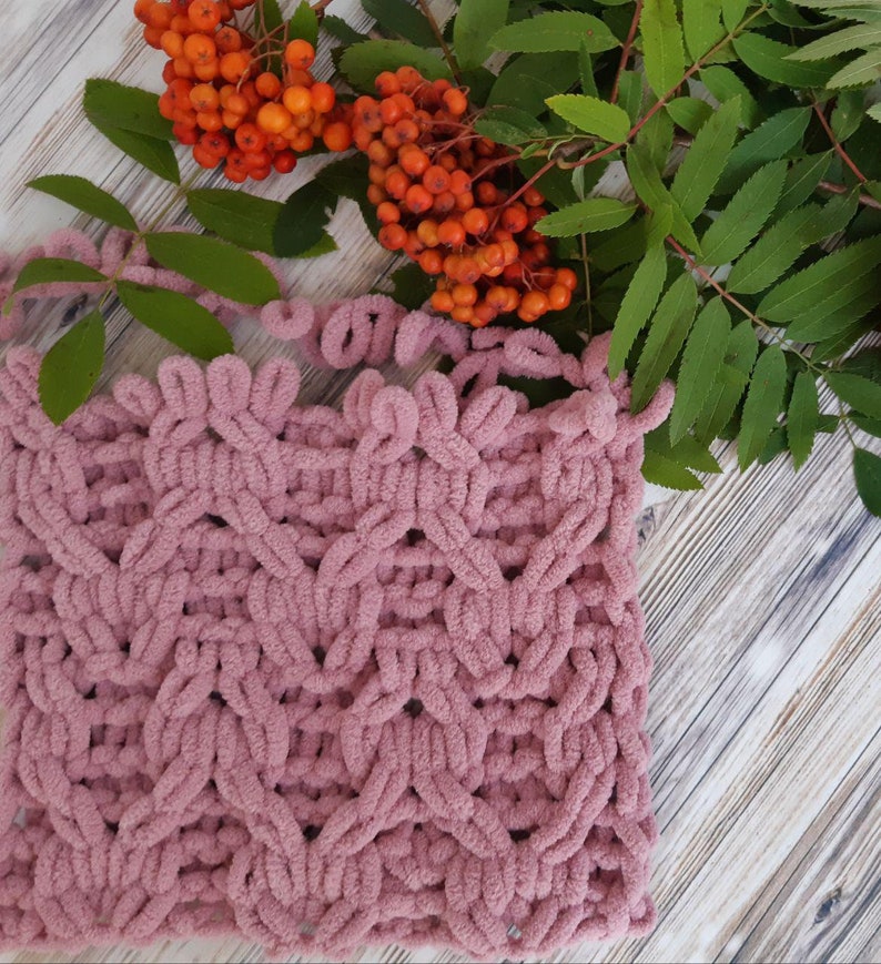 Pattern for knitted baby blankets from yarn loops. Alize puffy Etsy