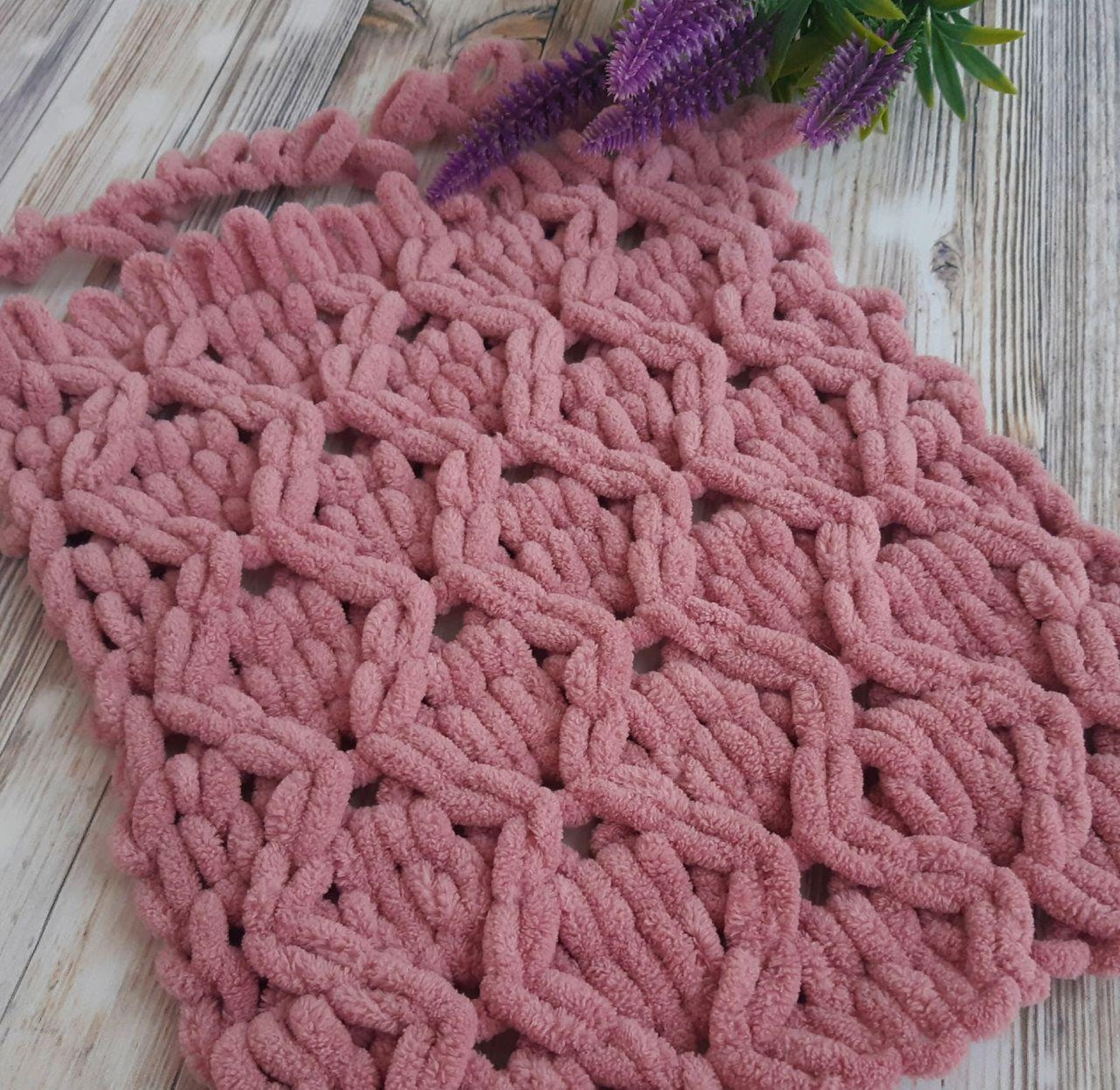 Pattern for knitted baby blankets from yarn loops. Alize puffy Etsy