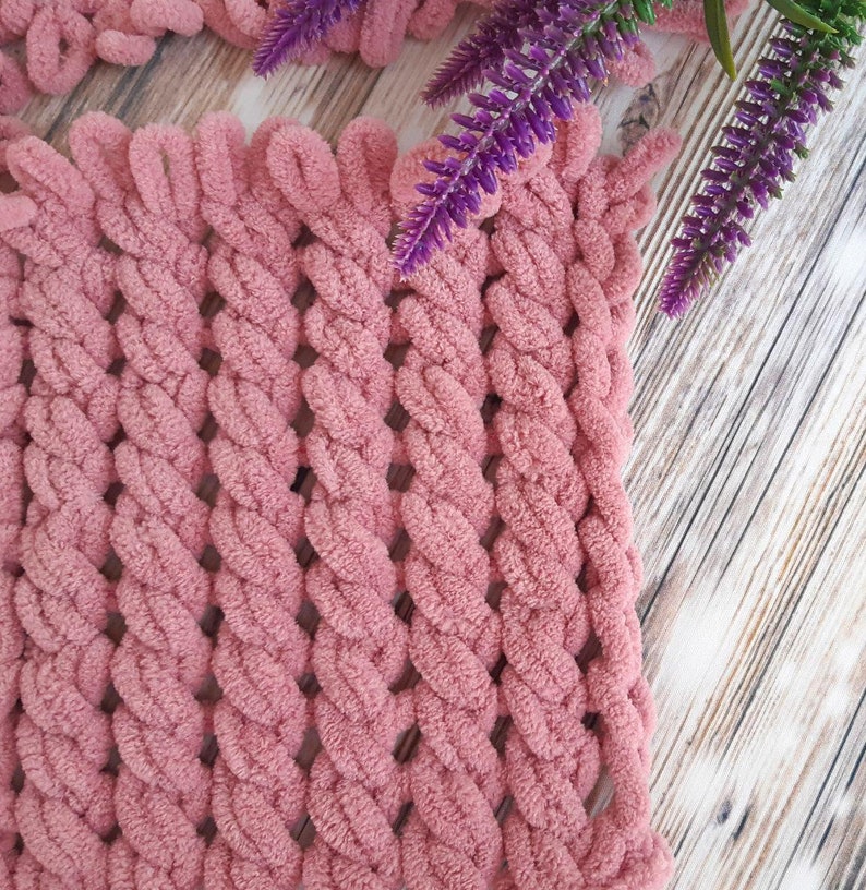 Pattern for knitted baby blankets from yarn loops. Alize puffy Etsy
