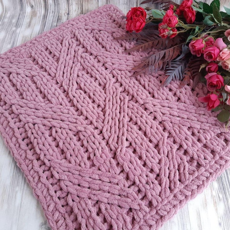 Patterns loop yarn for boho blanket pattern chunky knit | Etsy