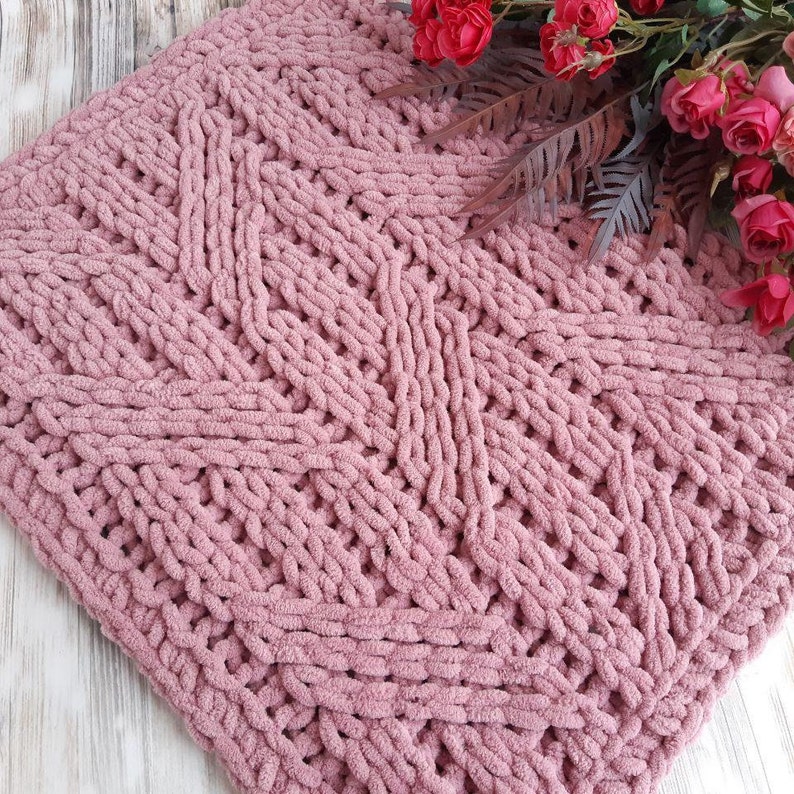 Patterns loop yarn for boho blanket pattern chunky knit Etsy