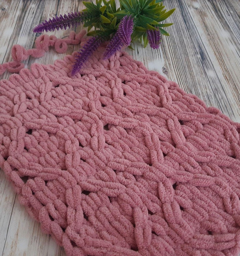 Pattern for knitted baby blankets from yarn loops. Alize puffy Etsy