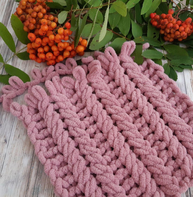 Pattern for knitted baby blankets from yarn loops. Alize puffy Etsy