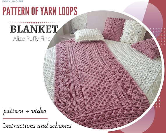 Bed Runner Pattern Bed Runner Scarf Cable Knit Blanket Etsy