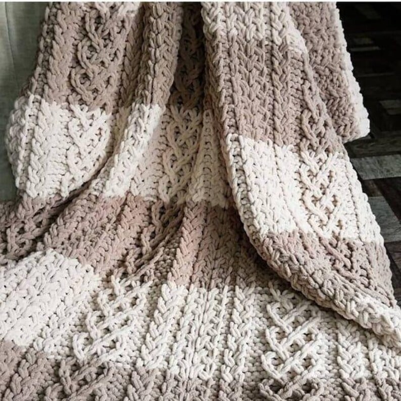 Pattern for knitted baby blankets from yarn loops. Alize puffy Etsy